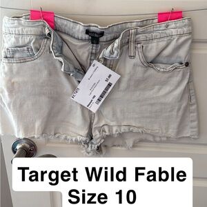 Wild Fable Light Gray Frayed Denim Shorts